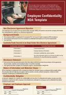 Employee confidentiality nda template presentation report infographic ppt pdf document