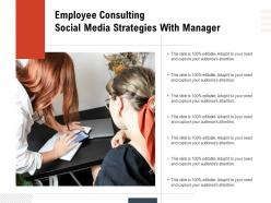 Employee consulting social media strategies with manager