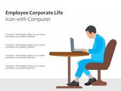 Employee corporate life icon with computer