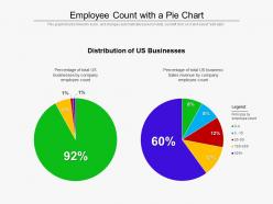 Employee count with a pie chart