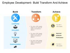 Employee development build transform and achieve