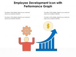 Employee development icon with performance graph
