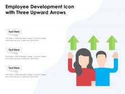 Employee development icon with three upward arrows