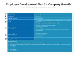 Employee development plan for company growth