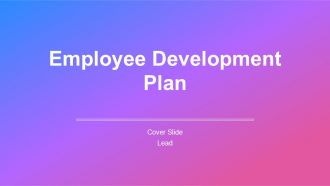 Employee Development Plan PPT Demonstration AT