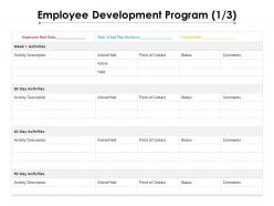 Employee development program 1 3 ppt powerpoint presentation professional graphic tips