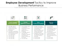 Employee development tactics to improve business performance