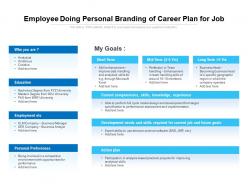 Employee doing personal branding of career plan for job