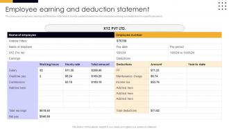 Employee Earning And Deduction Statement
