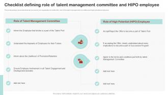 Employee Employee Succession Planning And Management Checklist Defining Talent Management Hipo