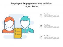 Employee engagement icon with list of job perks