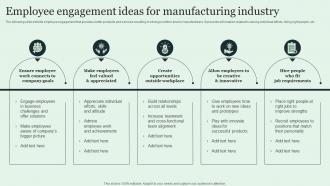 Employee Engagement Ideas For Manufacturing Industry