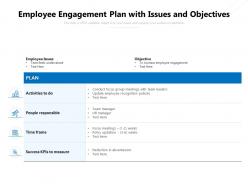 Employee engagement plan with issues and objectives