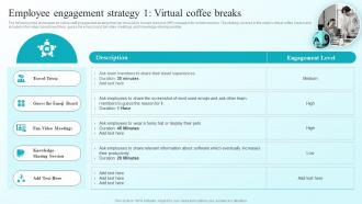 Employee Engagement Strategy 1 Virtual Coffee Breaks Developing Flexible Working Practices