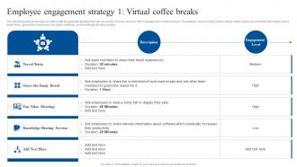 Employee Engagement Strategy 1 Virtual Coffee Breaks Implementing Flexible Working Policy