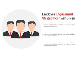 Employee engagement strategy icon with 3 men