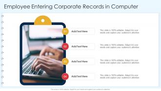 Employee Entering Corporate Records In Computer