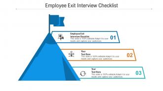 Employee exit interview checklist ppt powerpoint presentation infographics layout ideas cpb