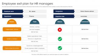 Employee Exit Plan For HR Managers
