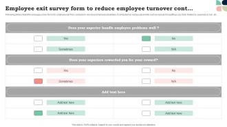 Employee Exit Survey Form To Reduce Employee Turnover Survey SS Designed Good