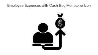 Employee Expenses With Cash Bag Monotone Icon In Powerpoint Pptx Png And Editable Eps Format
