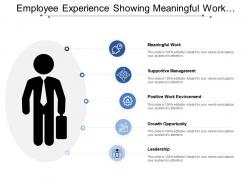 Employee experience showing meaningful work and supportive management