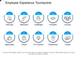 Employee experience touchpoints ppt slide examples