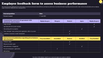 Employee Feedback Form To Assess Business Performance
