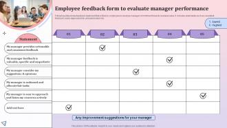 Employee Feedback Form To Evaluate Manager Comprehensive Communication Plan