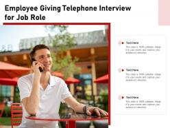 Employee giving telephone interview for job role
