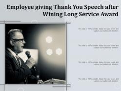 Employee Giving Thank You Speech After Wining Long Service Award