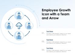 Employee growth icon with a team and arrow