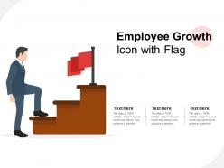 Employee growth icon with flag
