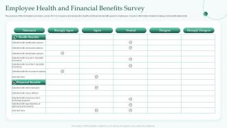 Employee Health And Financial Benefits Survey
