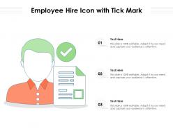 Employee hire icon with tick mark