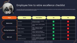 Employee Hire To Retire Excellence Checklist