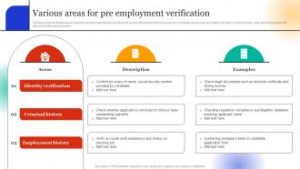 Employee Hiring For Selecting Various Areas For Pre Employment Verification
