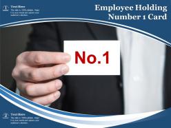Employee holding number 1 card