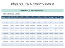 Employee hourly weekly calendar