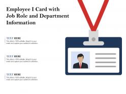 Employee i card with job role and department information