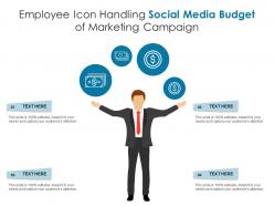 Employee Icon Handling Social Media Budget Of Marketing Campaign