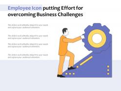 Employee icon putting effort for overcoming business challenges