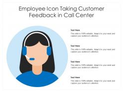 Employee icon taking customer feedback in call center