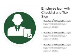 Employee icon with checklist and tick sign