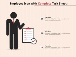 Employee icon with complete task sheet