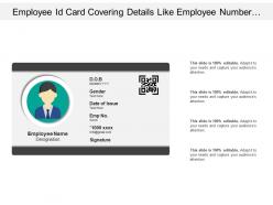 Employee id card covering details like employee number date of issue and id etc