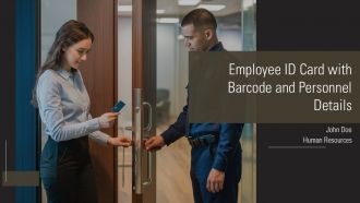 Employee ID Card With Barcode And Personnel Detail PPT Outline AT