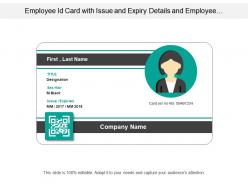 Employee id card with issue and expiry details and employee informations