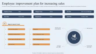 Employee Improvement Plan For Increasing Sales