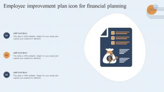 Employee Improvement Plan Icon For Financial Planning